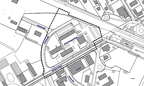 Öffentliche Auslegung des vorhabenbezogenen Bebauungsplanes Nr. 9 VB für den Bereich des Alois-Harbeck-Platzes zwischen Allinger Straße, Josefstraße und Bahnlinie